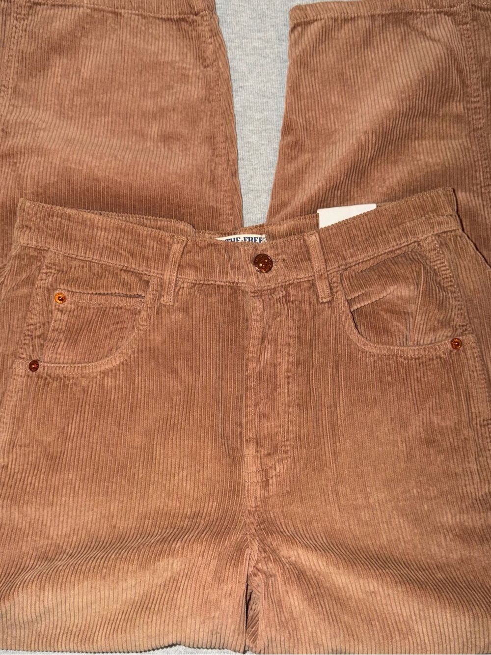 Free People Women’s Corduroy Pants in Brown - Classic Straight Fit